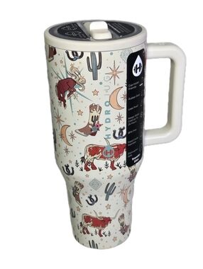 NEW Hydrojug Traveler 32oz Tumbler - Rodeo Cowboy Cow Boots Stainless Steel